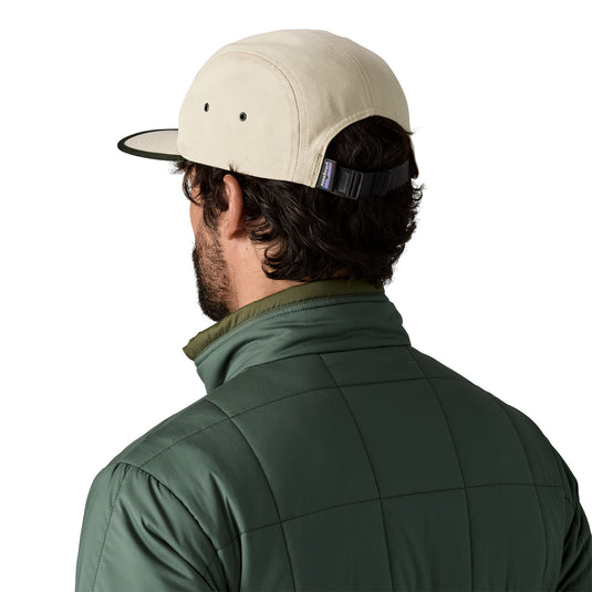Patagonia Graphic Maclure Hat in Oval Logo Pumice worn by model