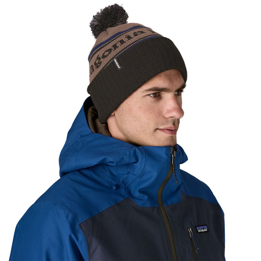 Patagonia Powder Town Beanie Hut Tripper Logo Cinnamon Brown