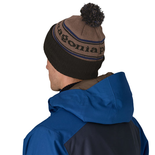 Patagonia Powder Town Beanie Hut Tripper Logo Cinnamon Brown