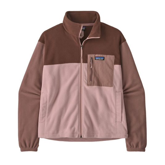 Women's Micro D Patch Pocket fleece jacket in fuzzy mauve