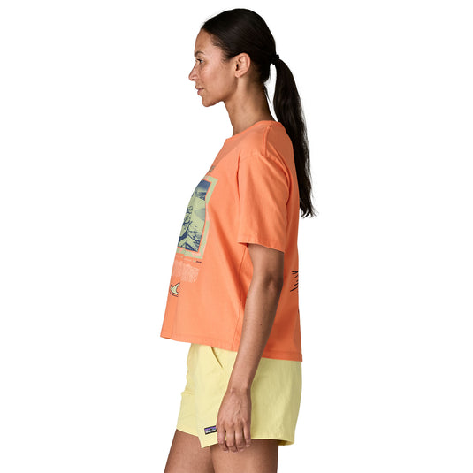 Patagonia Womens Run Like Roots Easy Cut T-shirt worn by model