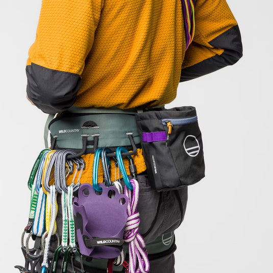 Wild Country Movement Chalk Bag - Black worn by model