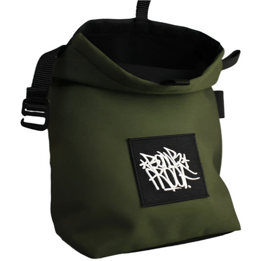 Bomb Proof Chalk Bucket in Green -  rolled over slightly
